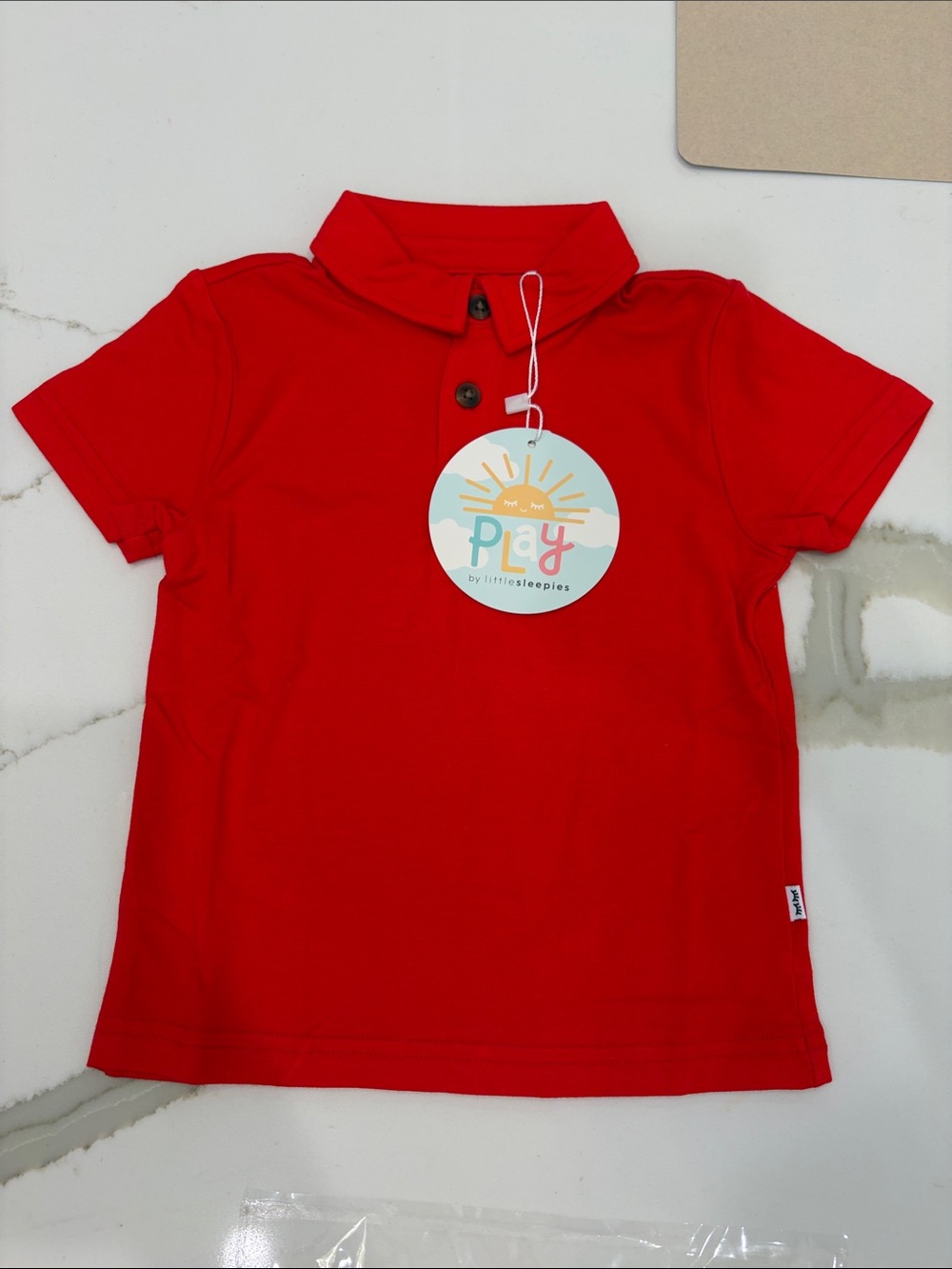 Little Sleepies Bright Red Short-Sleeve Polo